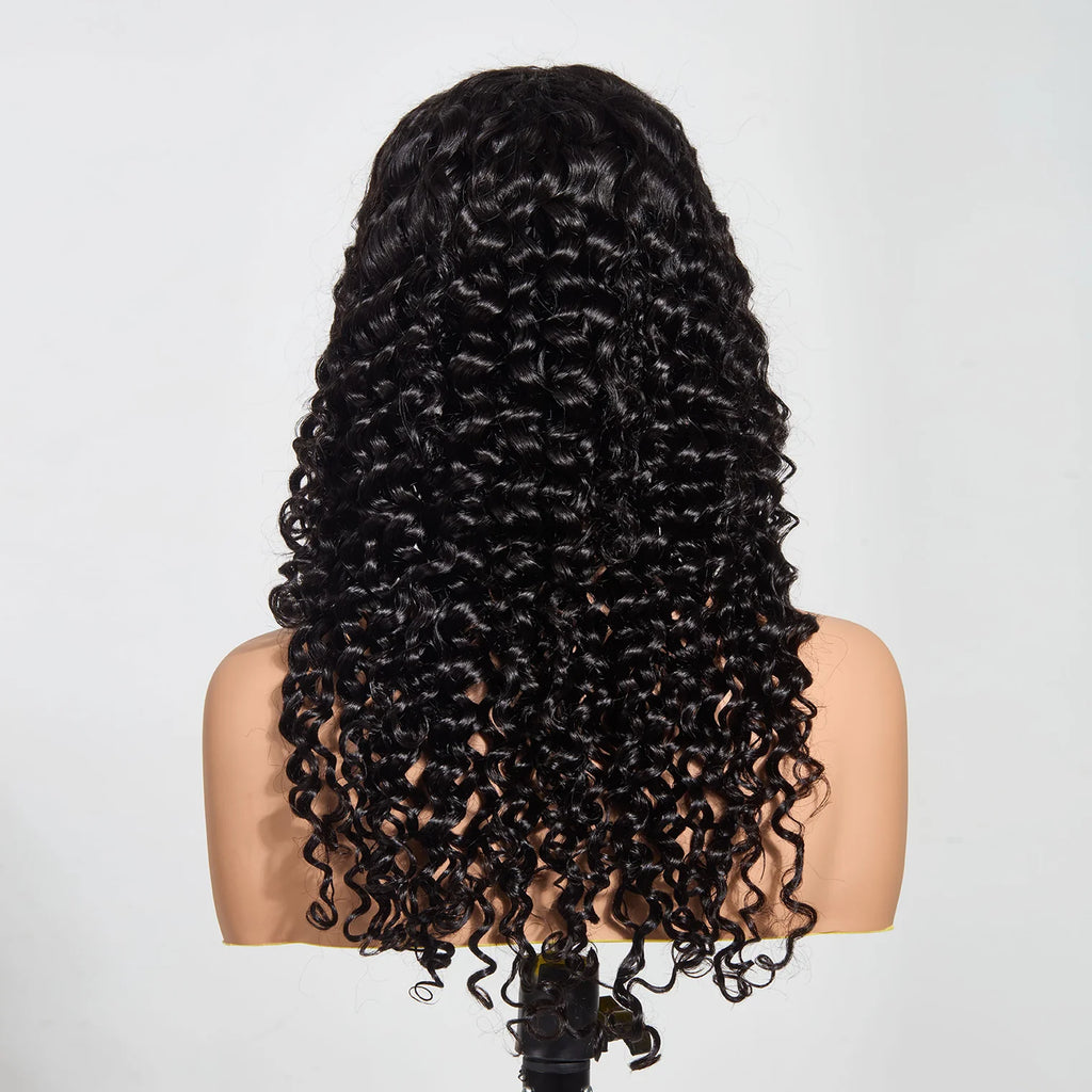 30”13"x4" HD Lace Deep Wave Frontal Wig #1B