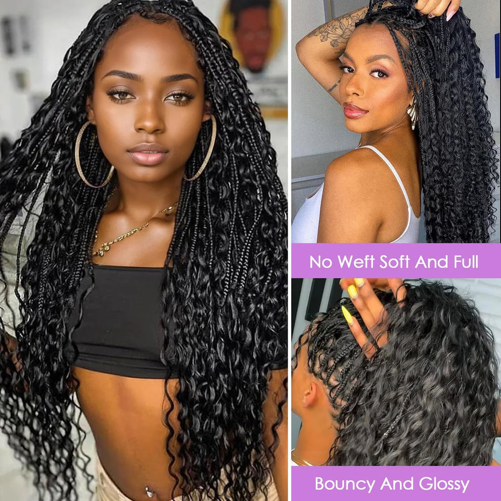 24”Deep Wave Bulk Hair For Braiding #1B Natural Black