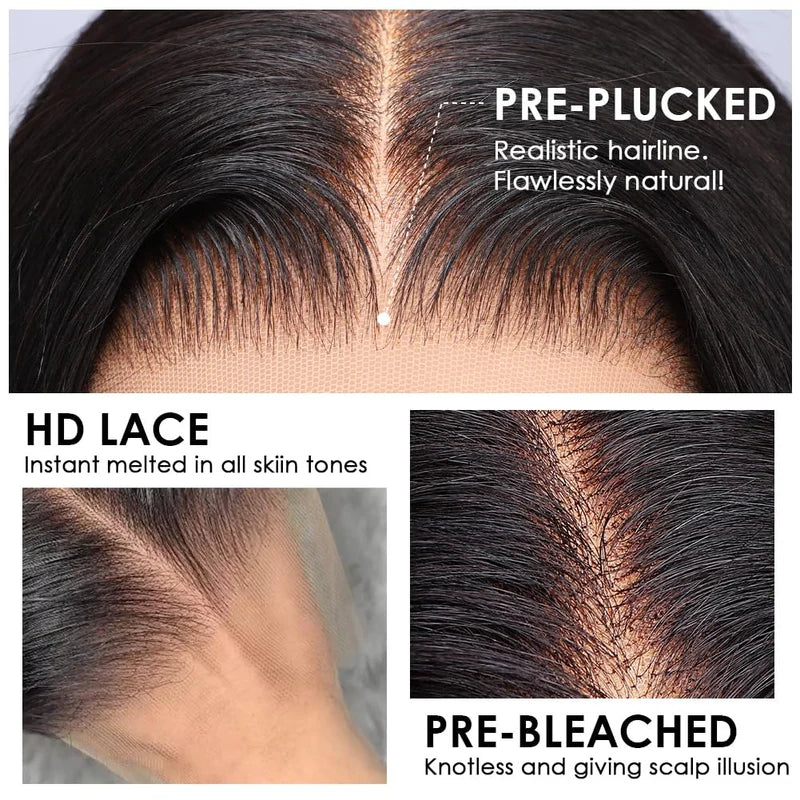 30”13"x4" HD Lace Deep Wave Frontal Wig #1B