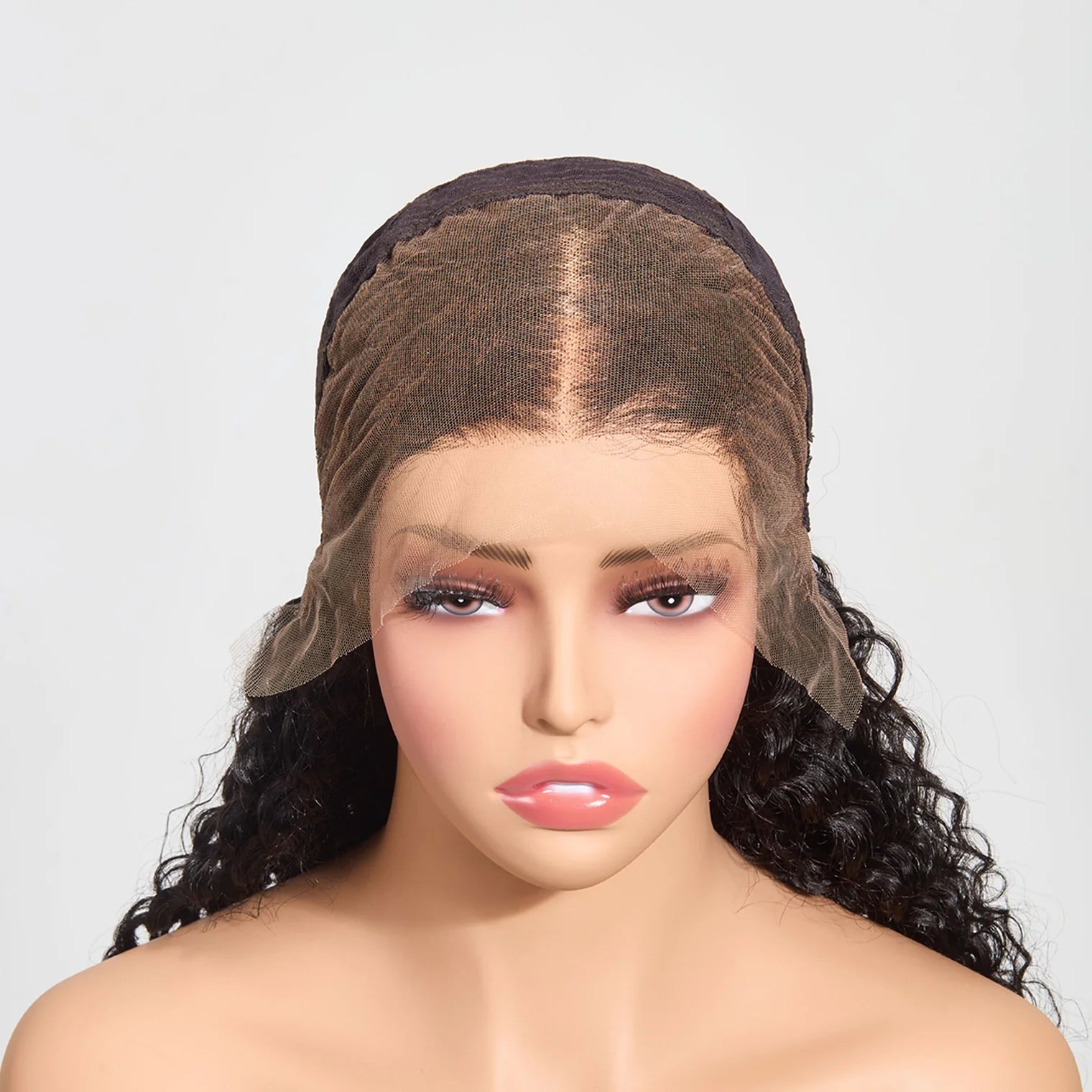 28”13"x4" Water Wave 200% Transparent Lace Frontal Wig #1B