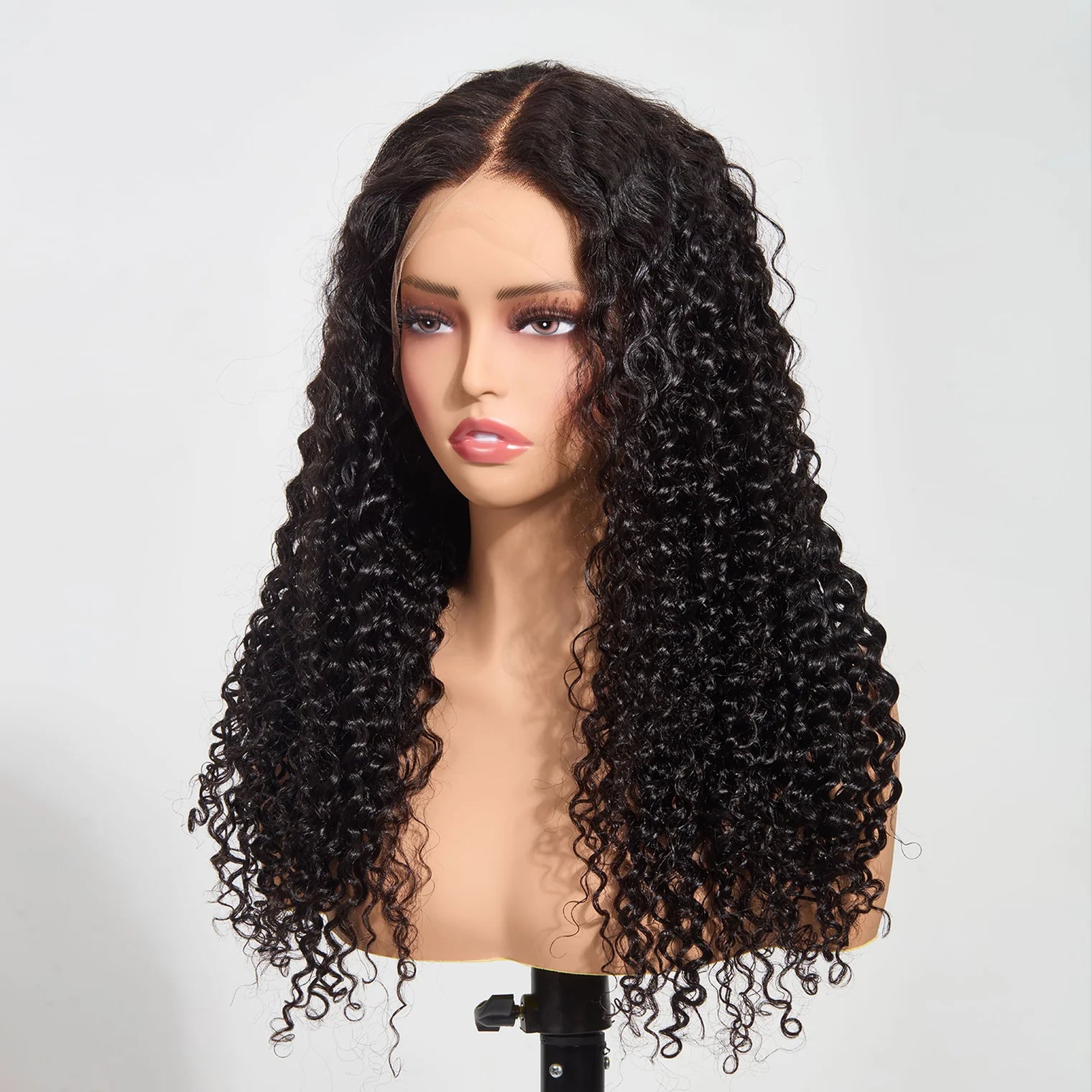 28”13"x4" Water Wave 200% Transparent Lace Frontal Wig #1B