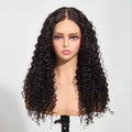 28”13"x4" Water Wave 200% Transparent Lace Frontal Wig #1B