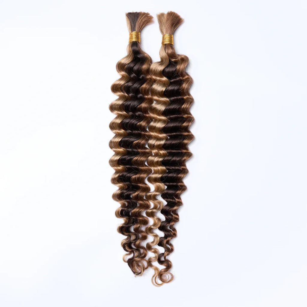 20inch Deep Wave Bulk Hair For Braiding #P4/27 Color