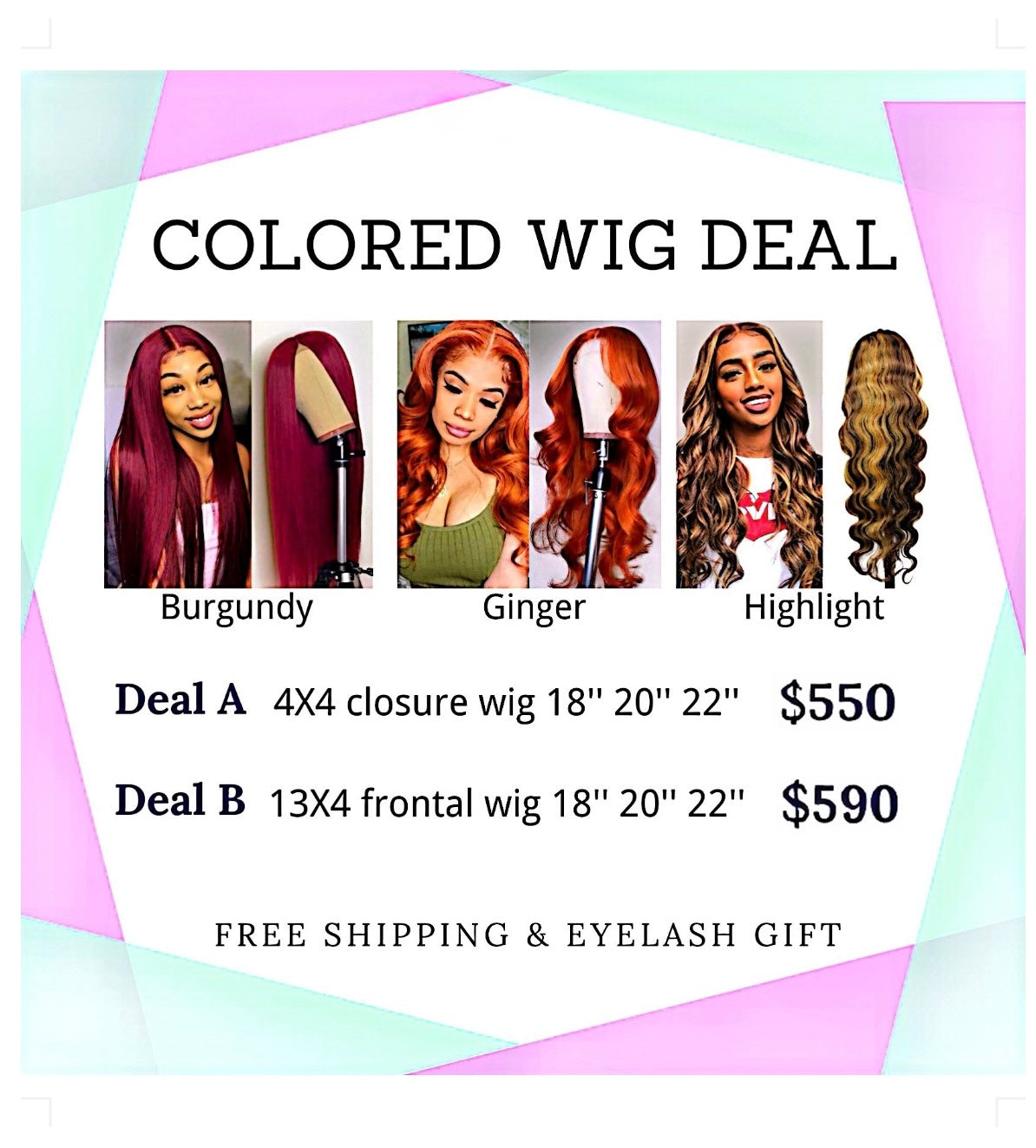 Deal B13x4 Wholesale Colored Wig Deal】Lace Frontal Wig in Different Lengths & FREE Shipping