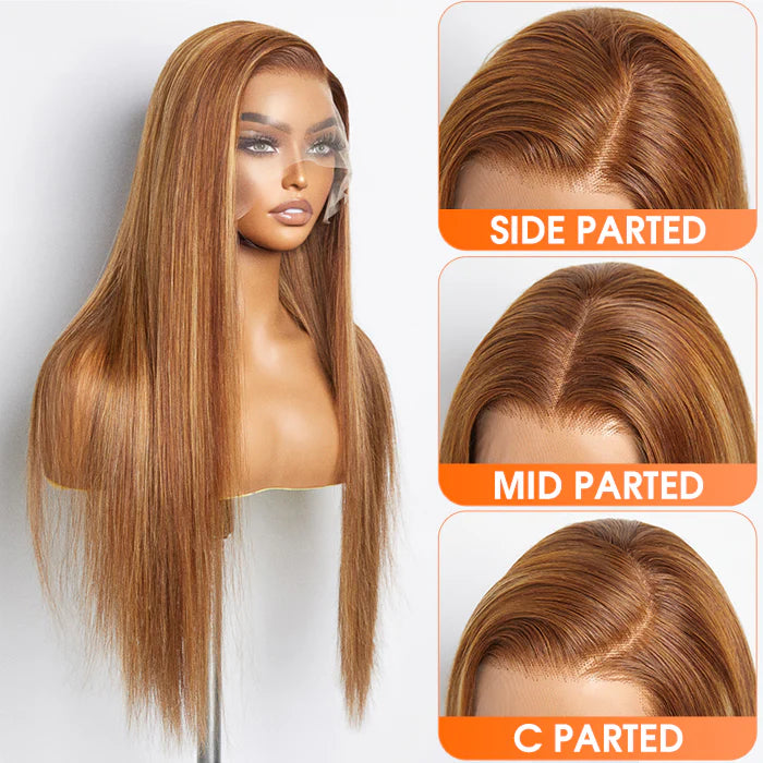 24” 150% Density 13x4 Pre-Plucked Free Part Lace Frontal Wig Straight