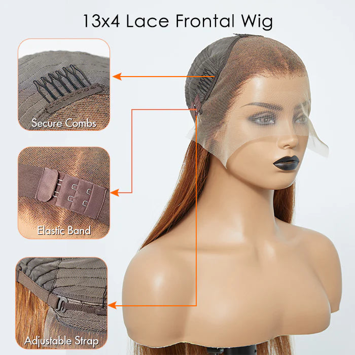 24” 150% Density 13x4 Pre-Plucked Free Part Lace Frontal Wig Straight
