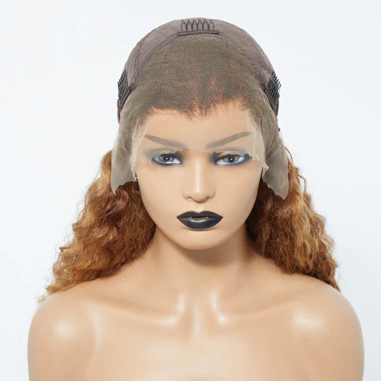 24 Inch Pre-Plucked 13"x4" Lace Front Water Wavy Wig Free Part 150% Density 100% Human Hair for Natural Look