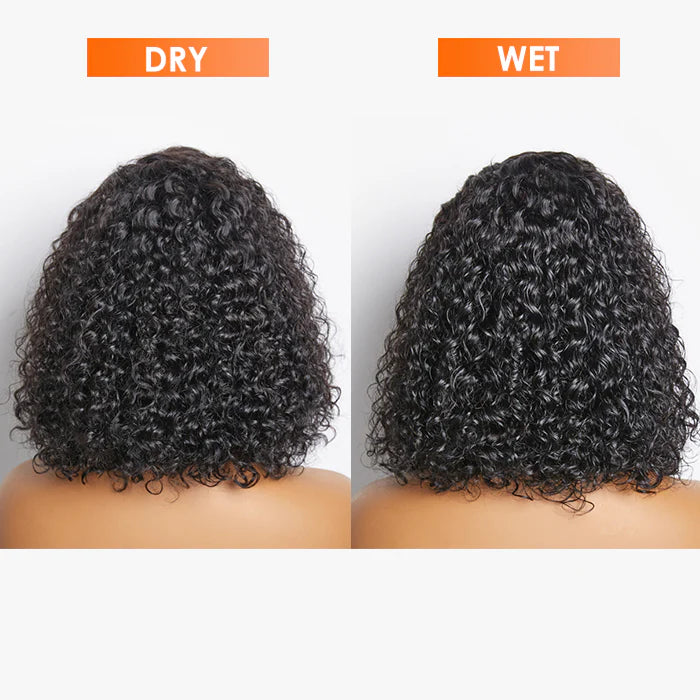 14”150% Density 13x4 Pre-Plucked Lace Frontal Bob Wig Curly