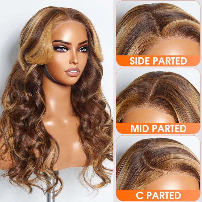 24” Wear and Go Glueless 150% Density 5x5 Lace Closure Wig #4/27 Body Wave