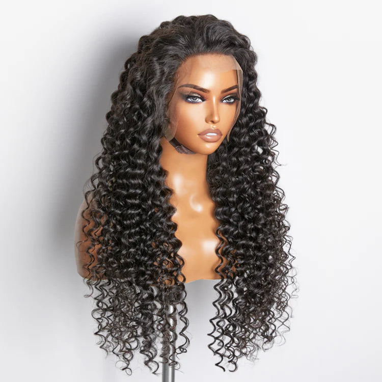 30”200% Density 13x4 Full Frontal Lace Wig Deep Wave