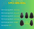 5pcs Tax Season Wig Deal】100% Human Hair, Lace Frontal Wig in Different Lengths & FREE Shipping