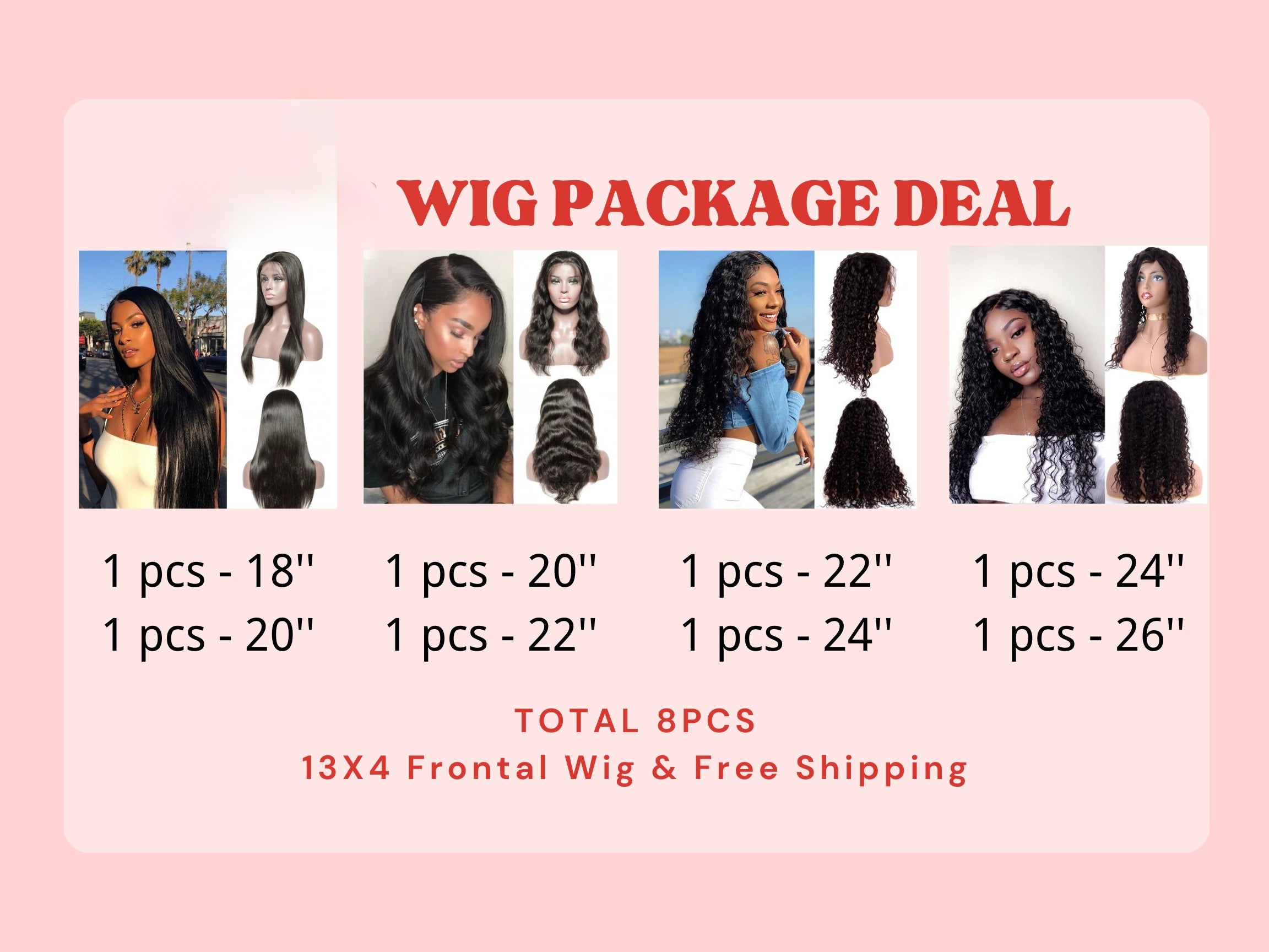 Wholesale Hot Wig Deal】Lace Frontal Wig in Different Lengths & FREE Shipping