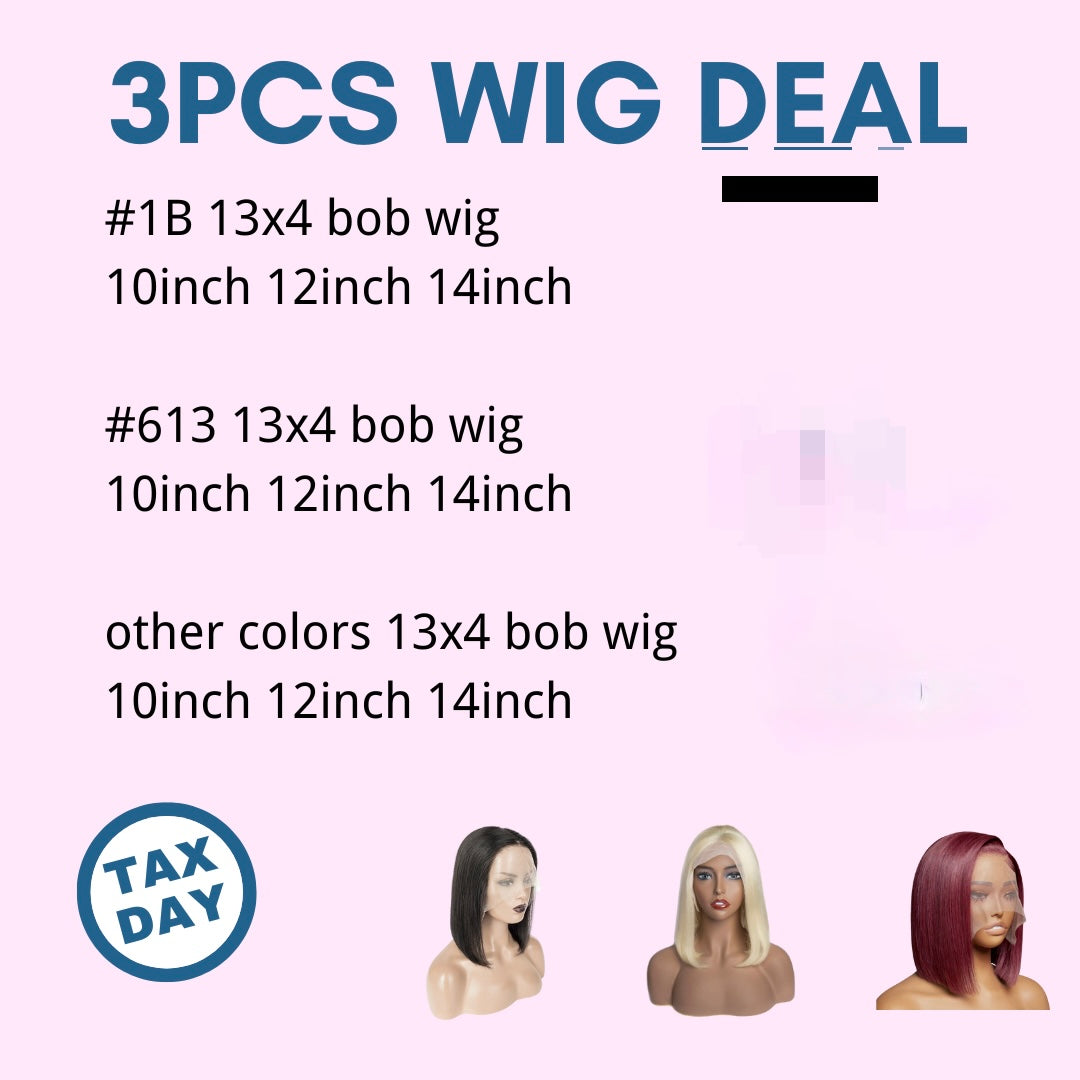 #1B 3pcs Tax Season Wig Deal】Lace Frontal Wig in Different Lengths & FREE Shipping