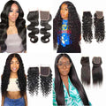 4x4 Transparent Lace Closure 100% Human Hair Natural Color 4 Textures 10''-20'' Natural Appearance & Free Part & Reduced Scalp Pressure Local Pickup & Shipping
