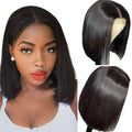 10” 180% Density 5x5 Transparent Lace Closure Straight Bob Wig Pre-styled Direct Use Unprocessed 100% Human Hair